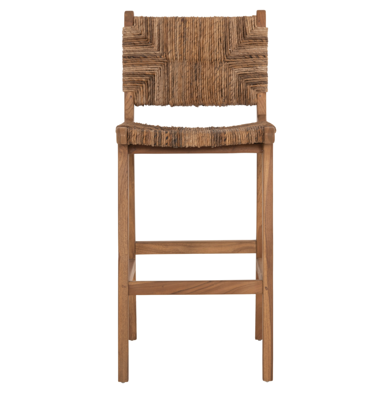 BAR STOOL WALTER HM9841 TEAK WOOD IN NATURAL-RUSH MATT 46x55x105Hcm. [3]