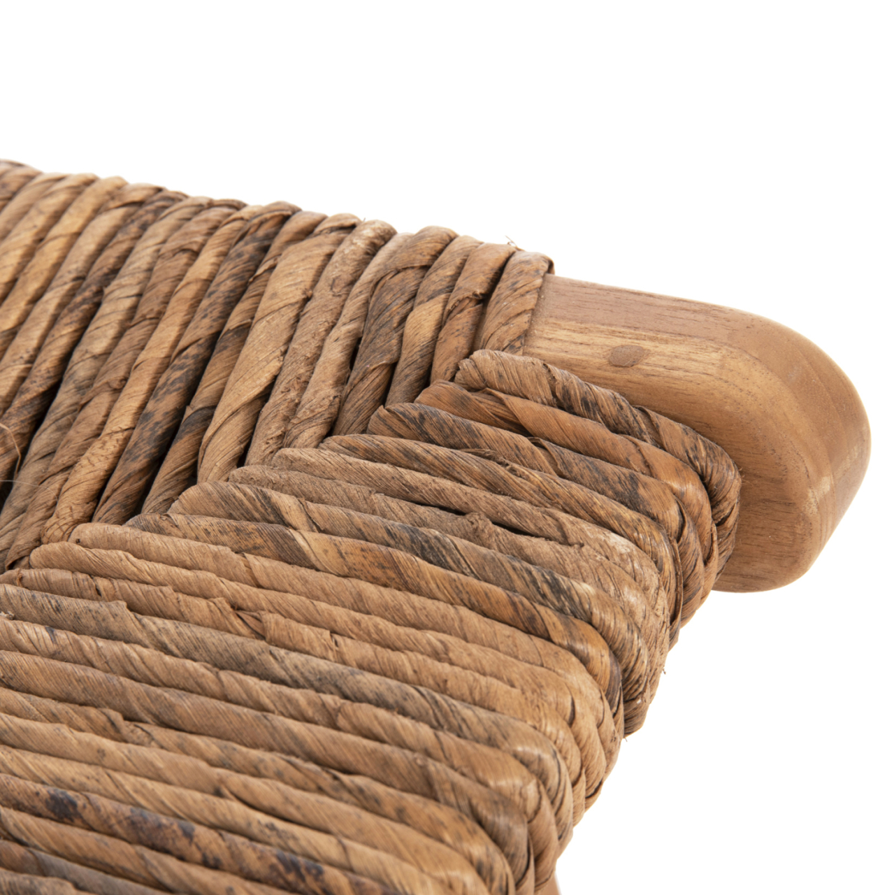 BAR STOOL WALTER HM9841 TEAK WOOD IN NATURAL-RUSH MATT 46x55x105Hcm. [8]