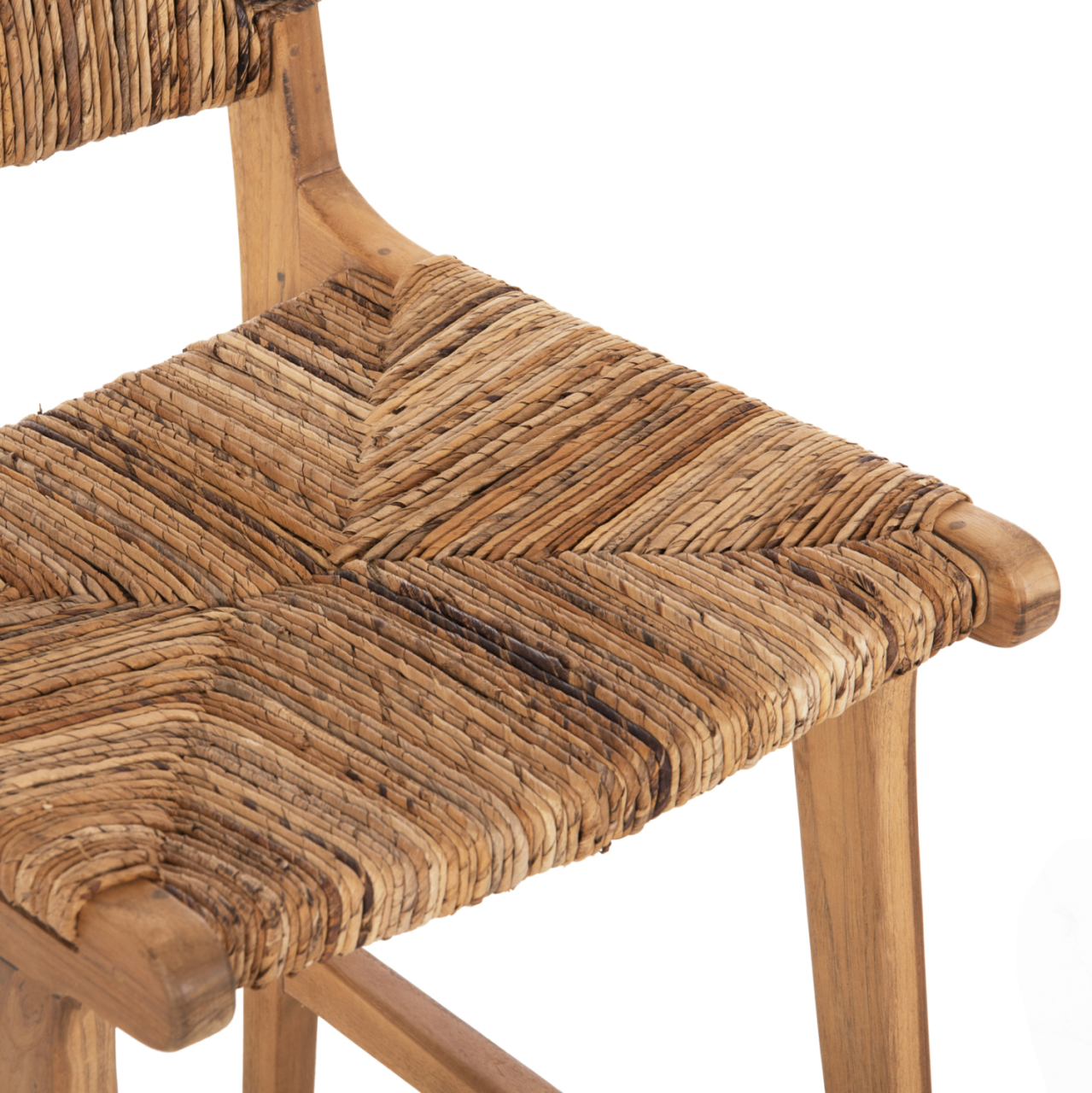 BAR STOOL WALTER HM9842 TEAK WOOD IN NATURAL-RUSH MATT 46x55x96Hcm. [8]
