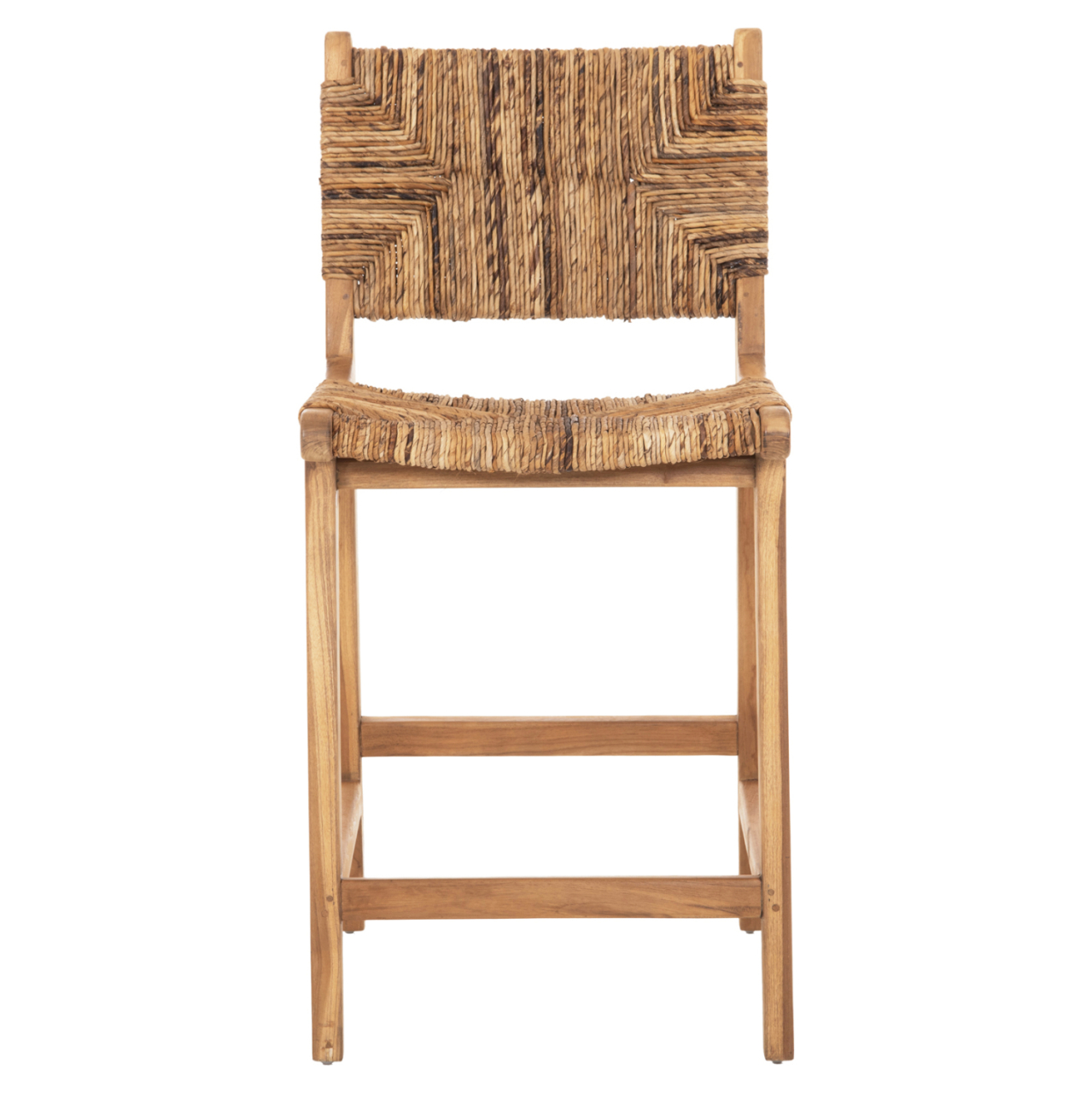 BAR STOOL WALTER HM9842 TEAK WOOD IN NATURAL-RUSH MATT 46x55x96Hcm. [3]