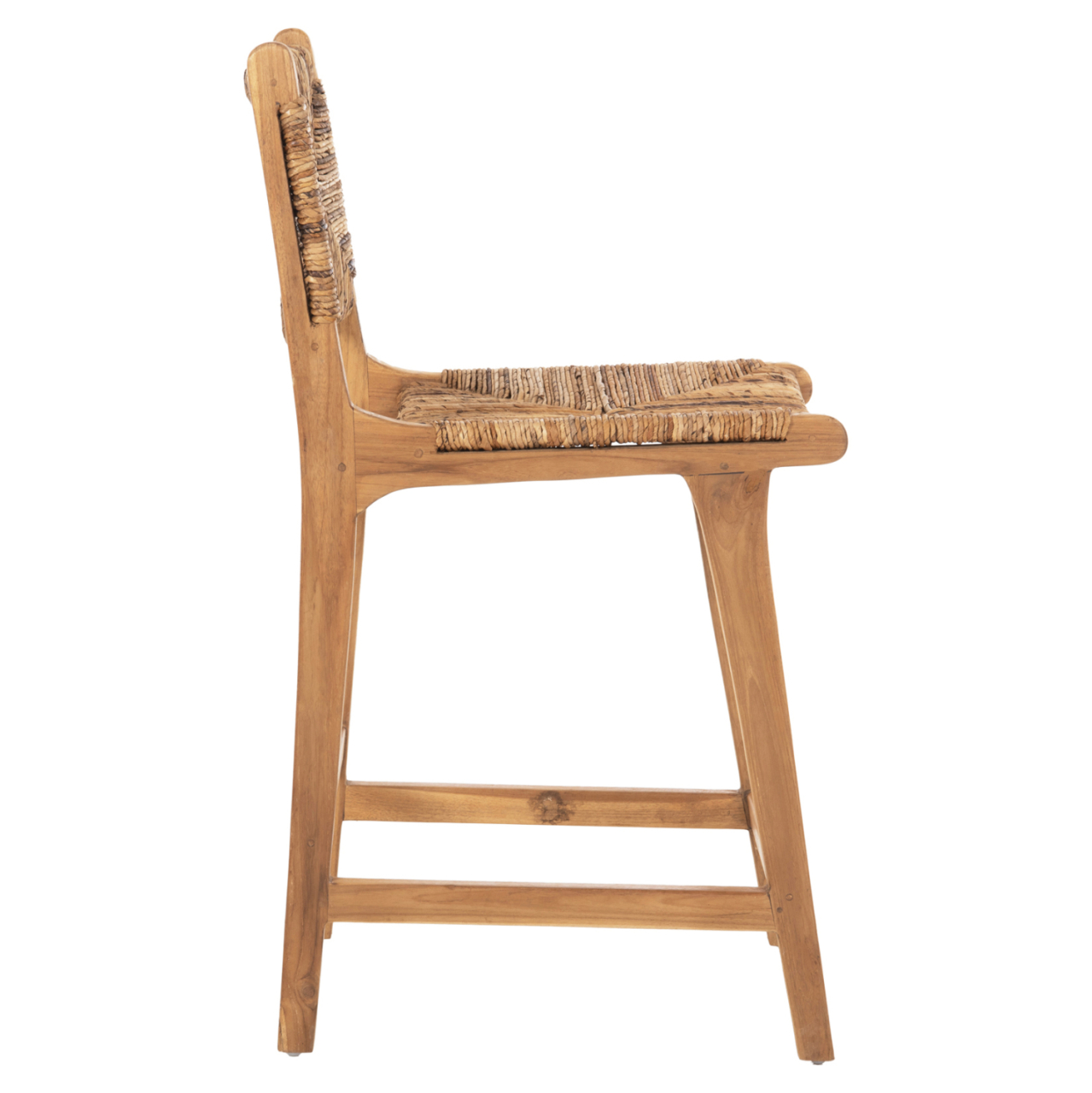 BAR STOOL WALTER HM9842 TEAK WOOD IN NATURAL-RUSH MATT 46x55x96Hcm. [4]