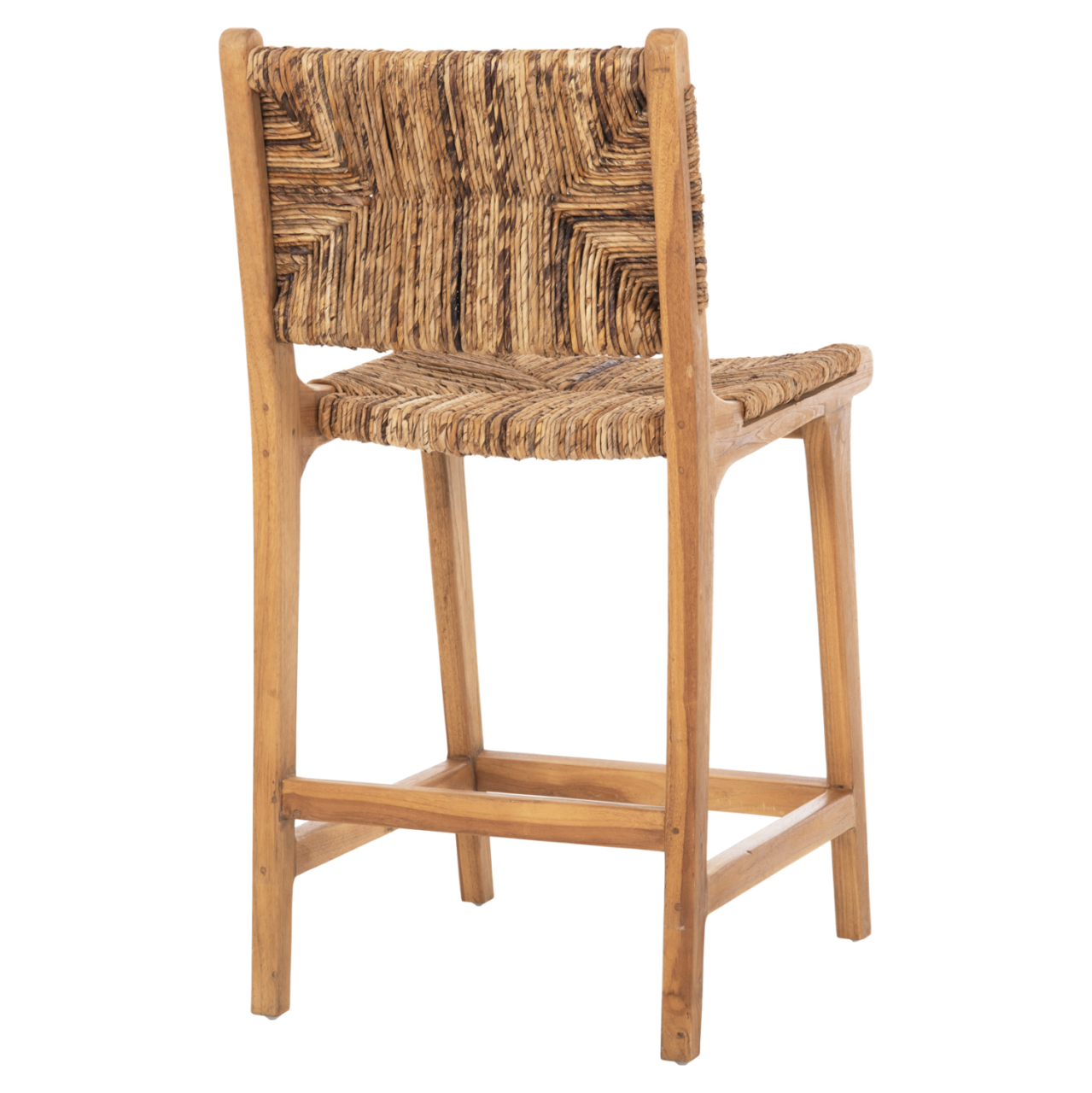 BAR STOOL WALTER HM9842 TEAK WOOD IN NATURAL-RUSH MATT 46x55x96Hcm. [5]