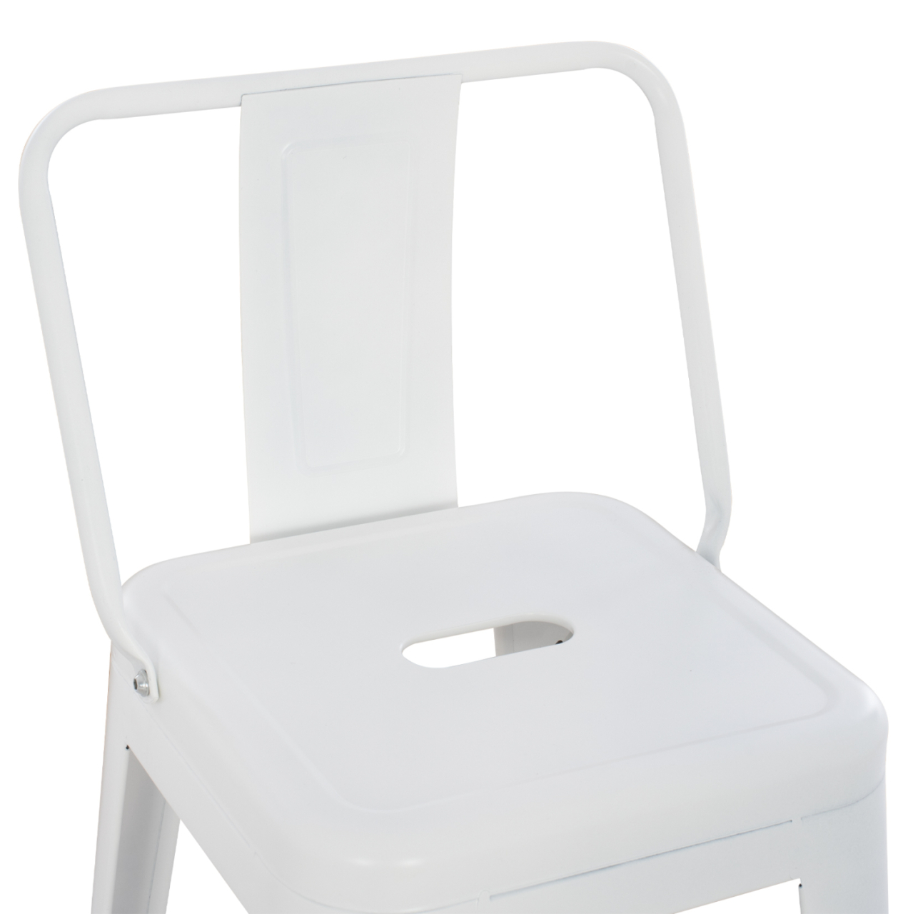 BAR STOOL WITH BACKREST MELITA-PRO HM8643.41 METAL IN MATTE WHITE 42x42x100Hcm. [7]