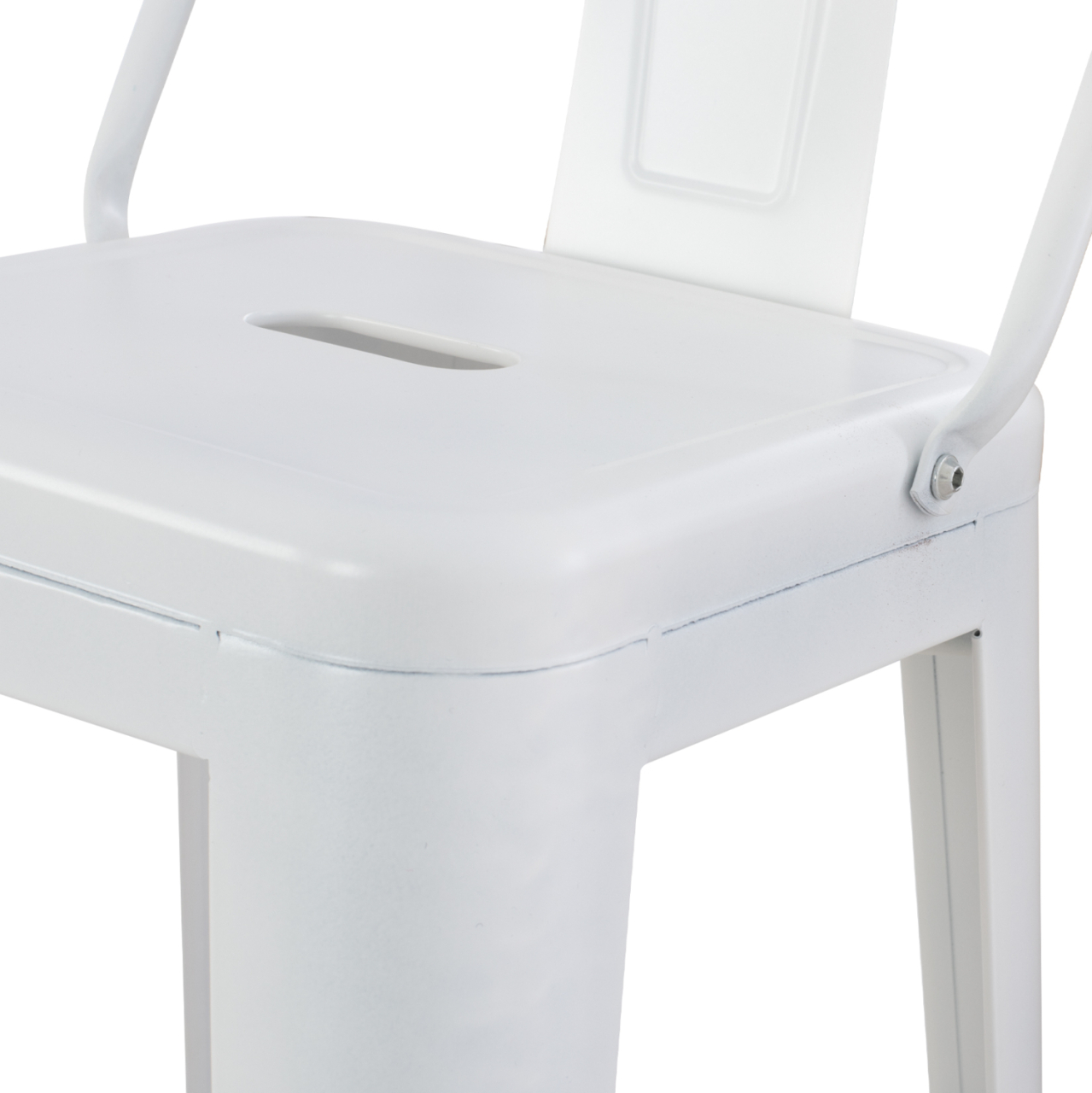 BAR STOOL WITH BACKREST MELITA-PRO HM8643.41 METAL IN MATTE WHITE 42x42x100Hcm. [9]