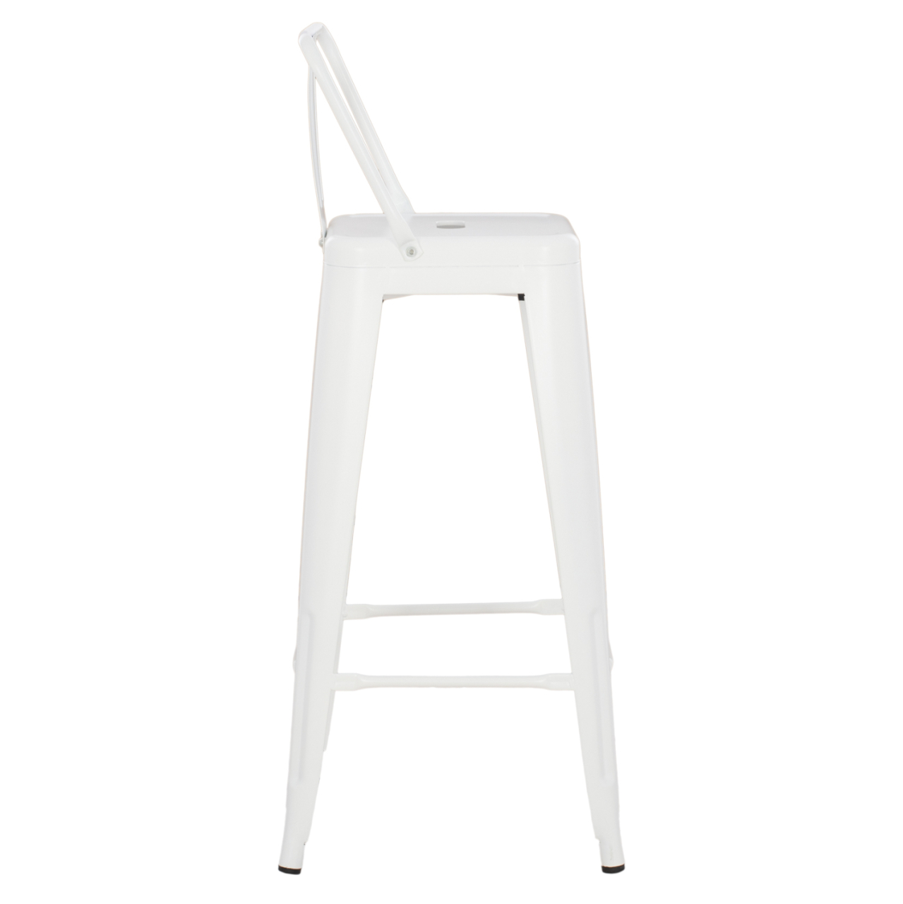 BAR STOOL WITH BACKREST MELITA-PRO HM8643.41 METAL IN MATTE WHITE 42x42x100Hcm. [4]