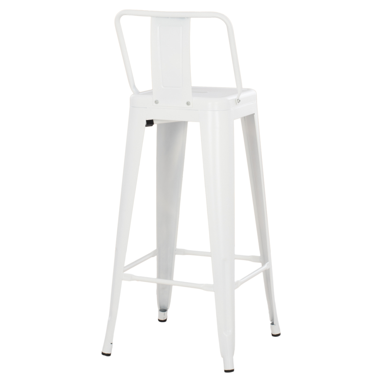 BAR STOOL WITH BACKREST MELITA-PRO HM8643.41 METAL IN MATTE WHITE 42x42x100Hcm. [5]