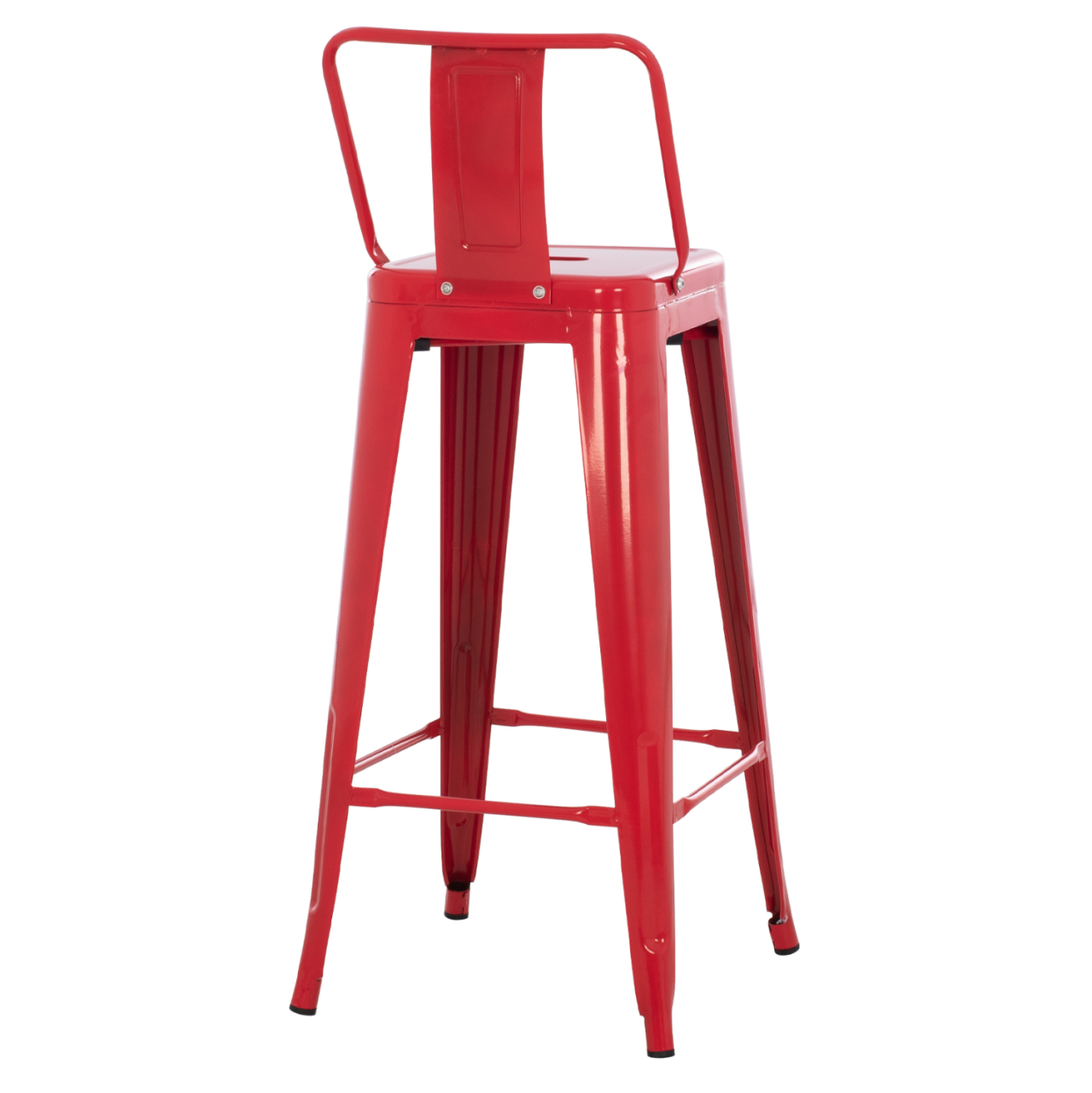 BAR STOOL WITH BACKREST MELITA-PRO HM8643.44 METAL IN RED 42x42x100Hcm. [5]