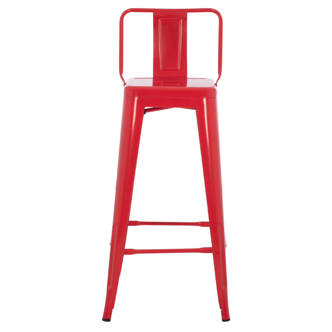 BAR STOOL WITH BACKREST MELITA-PRO HM8643.44 METAL IN RED 42x42x100Hcm. [3]