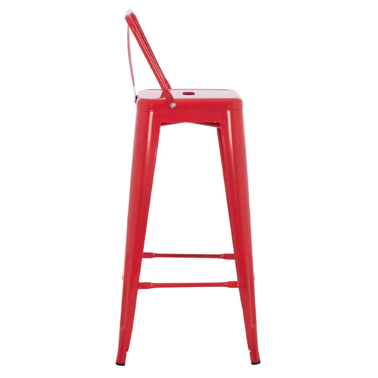 BAR STOOL WITH BACKREST MELITA-PRO HM8643.44 METAL IN RED 42x42x100Hcm. [4]