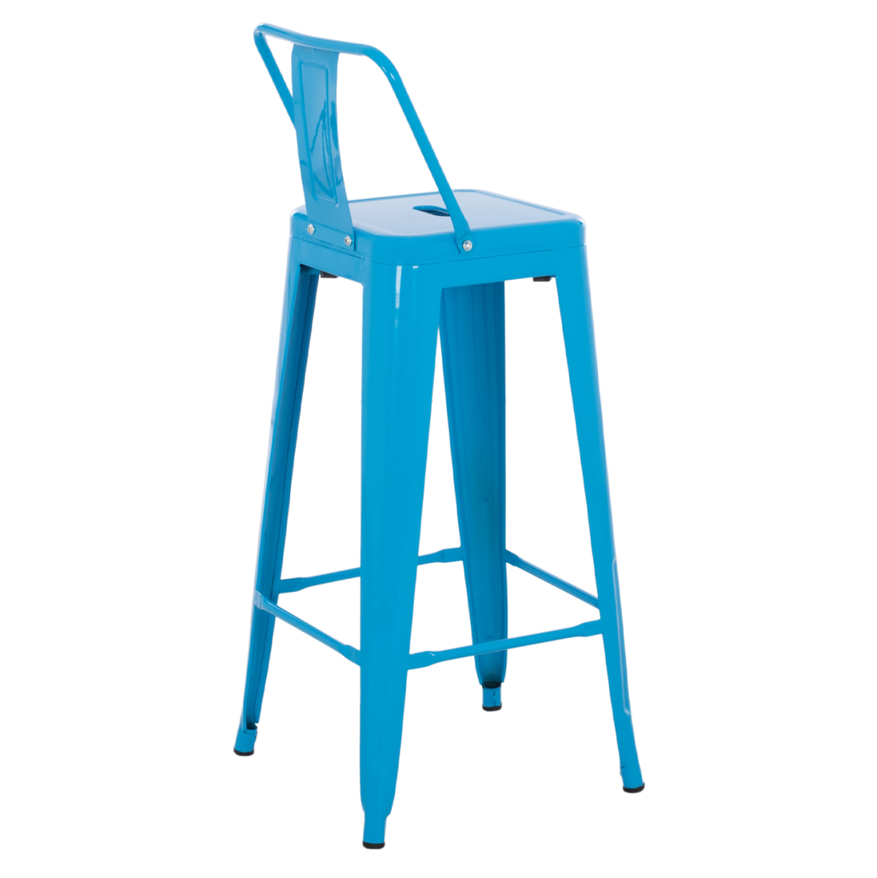 BAR STOOL WITH BACKREST MELITA-PRO HM8643.48 METAL IN BLUE 42x42x100Hcm. [5]