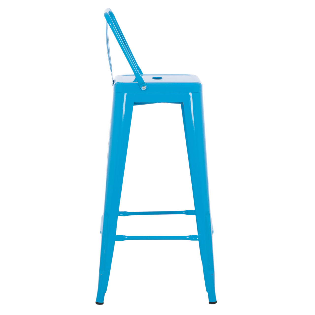 BAR STOOL WITH BACKREST MELITA-PRO HM8643.48 METAL IN BLUE 42x42x100Hcm. [4]