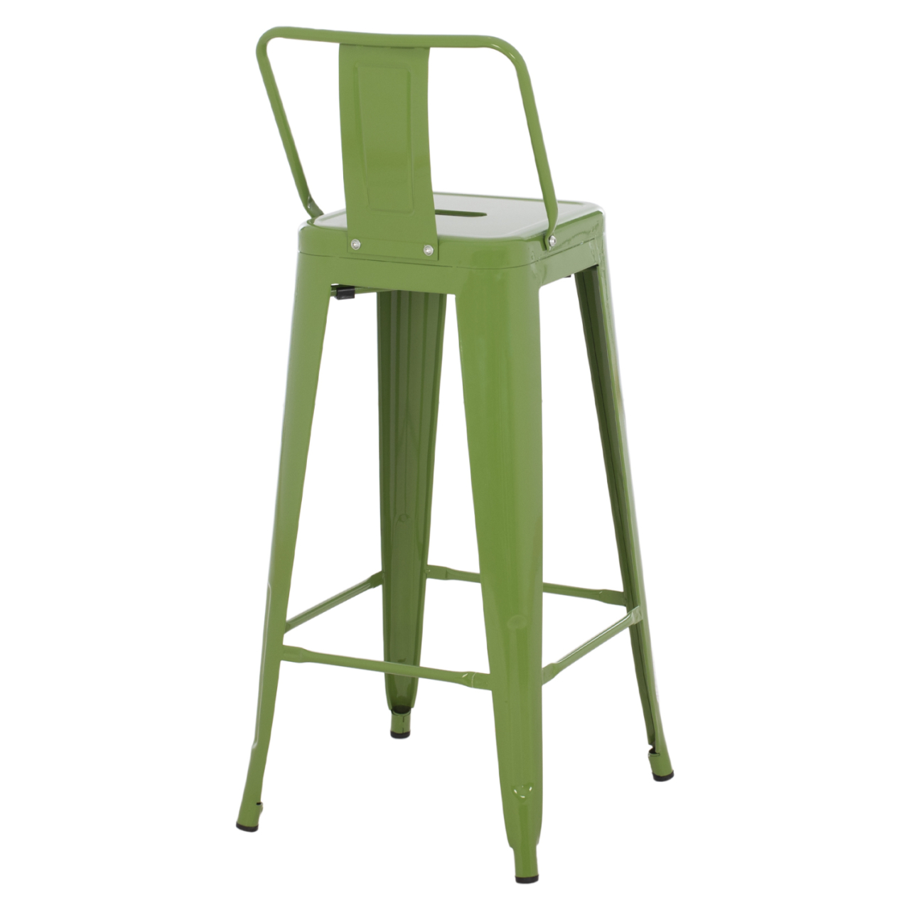 BAR STOOL WITH BACKREST MELITA-PRO HM98643.53 METAL IN LIGHT OLIVE GREEN 42x42x100Hcm. [5]