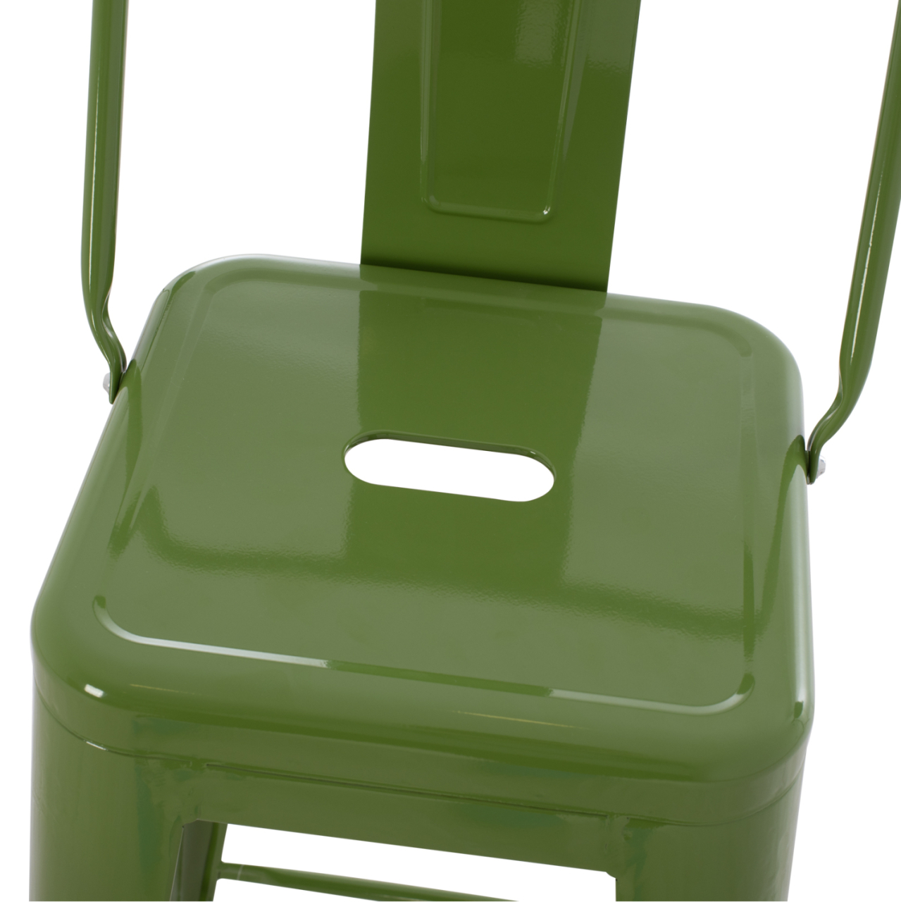 BAR STOOL WITH BACKREST MELITA-PRO HM98643.53 METAL IN LIGHT OLIVE GREEN 42x42x100Hcm. [8]