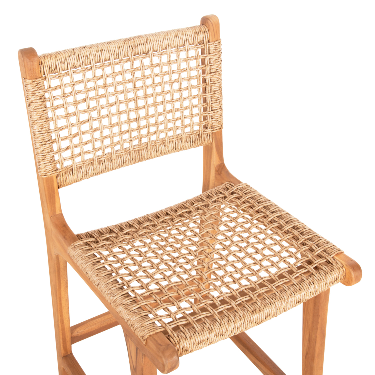 BAR STOOL WITH BACKREST NESHA HM9381.11 TEAK WOOD and VIRO ROPE 46x48.5x96Η cm. [7]