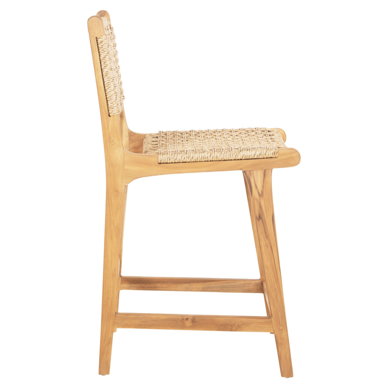 BAR STOOL WITH BACKREST NESHA HM9381.11 TEAK WOOD and VIRO ROPE 46x48.5x96Η cm. [4]