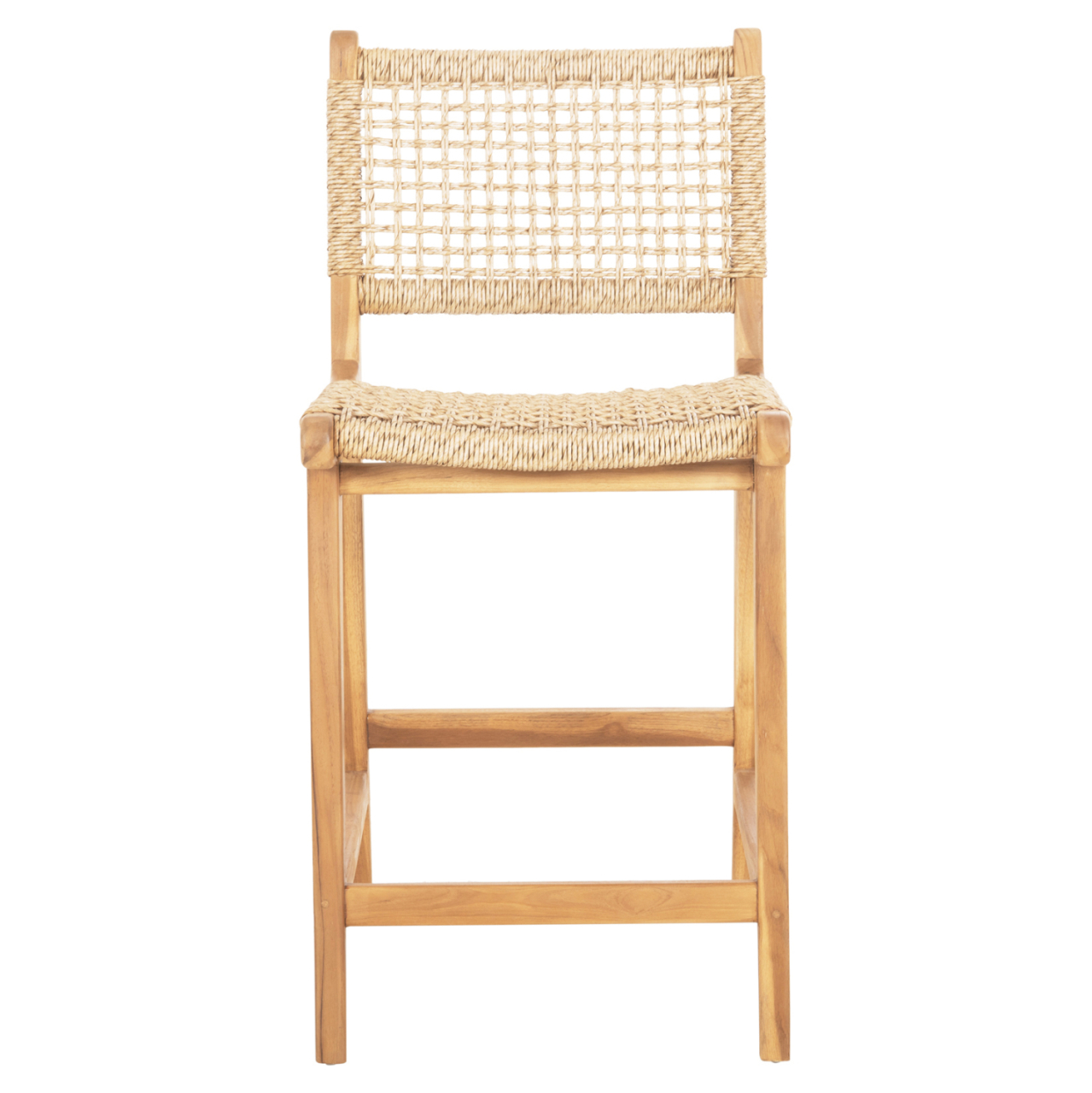 BAR STOOL WITH BACKREST NESHA HM9381.11 TEAK WOOD and VIRO ROPE 46x48.5x96Η cm. [3]