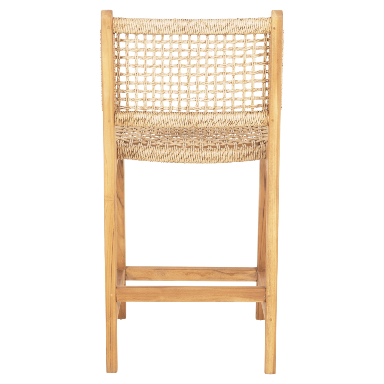 BAR STOOL WITH BACKREST NESHA HM9381.11 TEAK WOOD and VIRO ROPE 46x48.5x96Η cm. [6]