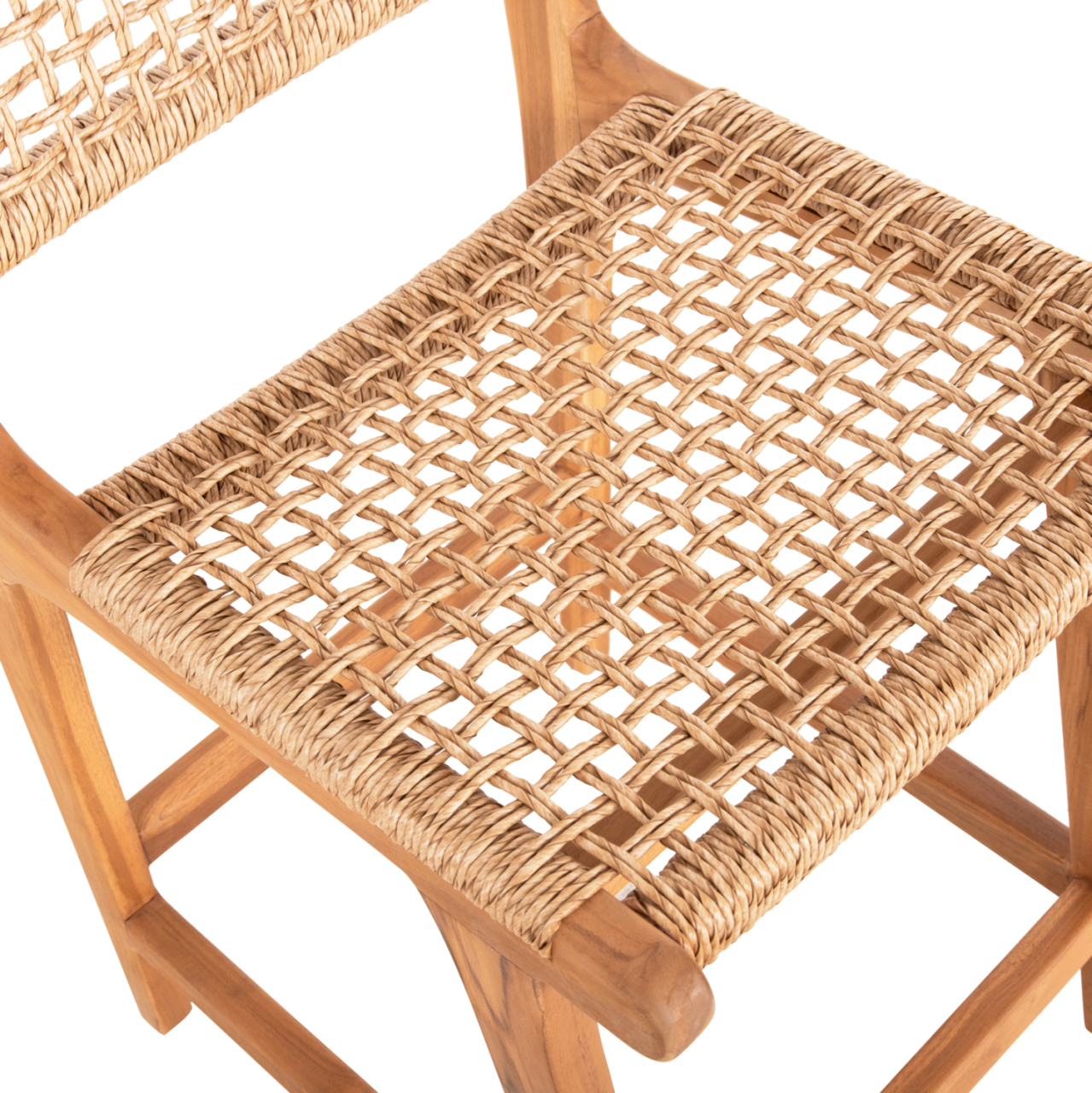 BAR STOOL WITH BACKREST NESHA HM9381.11 TEAK WOOD and VIRO ROPE 46x48.5x96Η cm. [8]