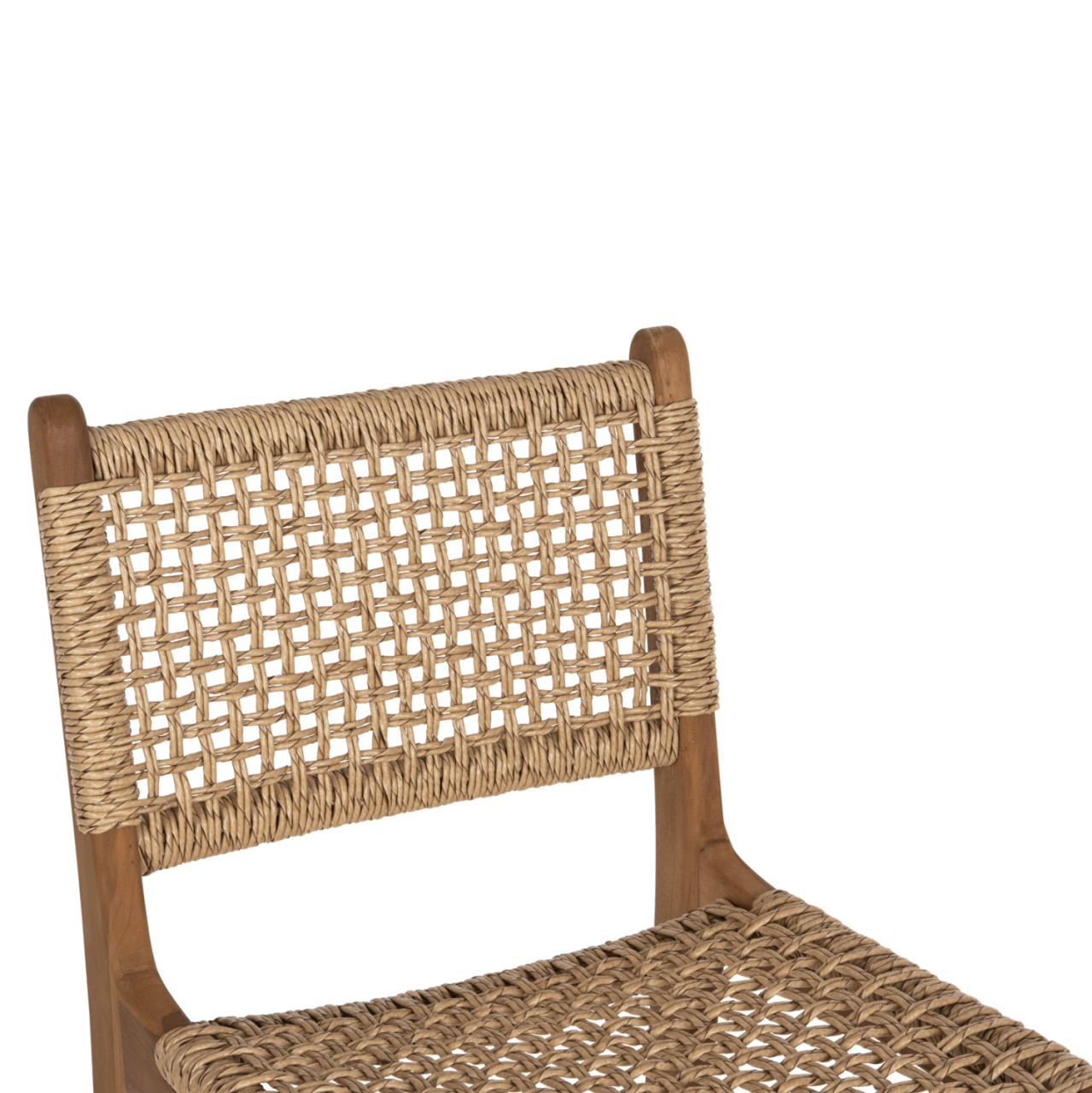 BAR STOOL WITH BACKREST NESHA HM9788 TEAK WOOD IN NATURAL-BEIGE ROPE 45x57x110Hcm. [7]