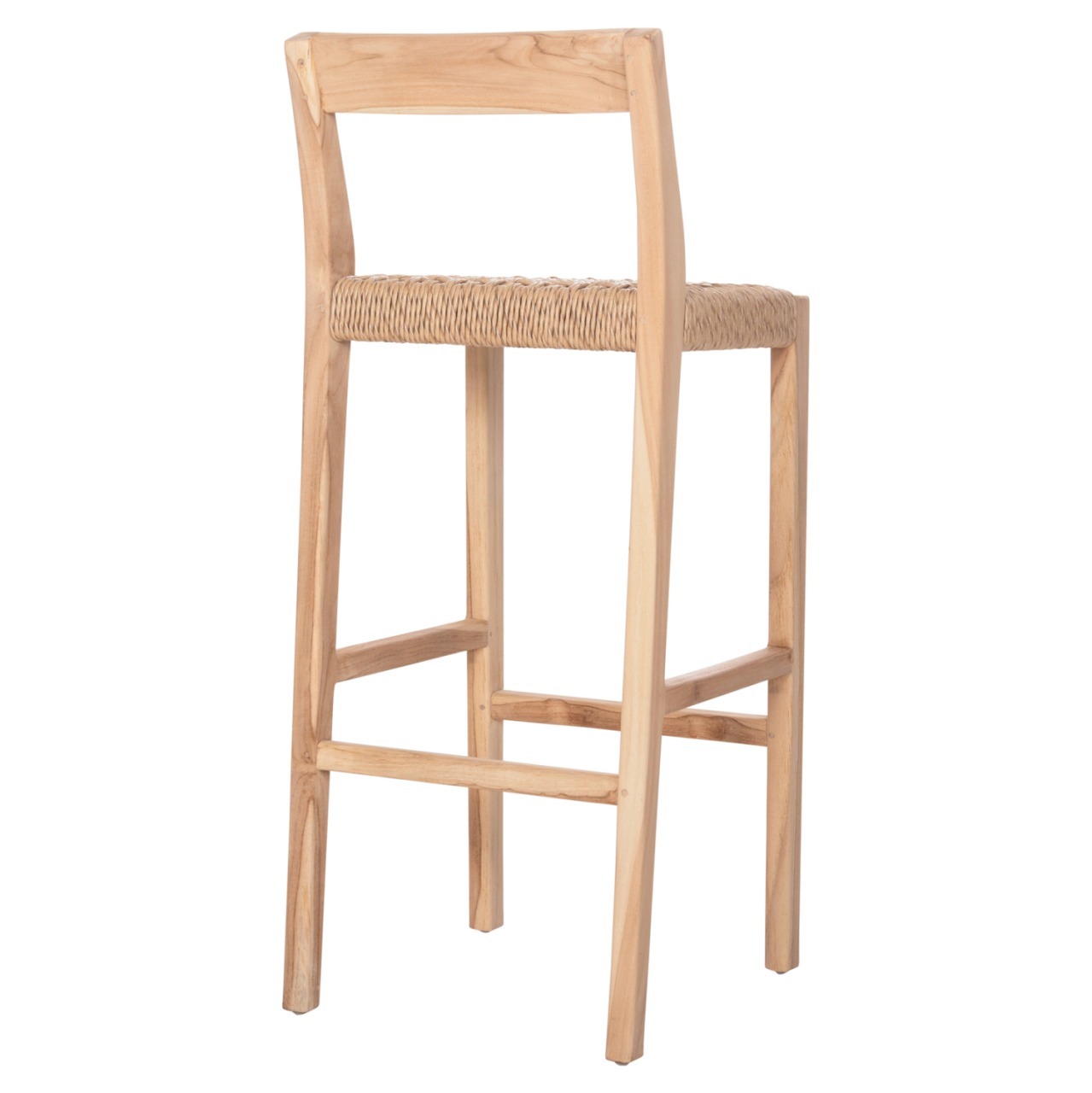 BAR STOOL WITH BACKREST PLERED HM6129 TEAK WOOD and VIRO ROPE 40x45x100Hcm. [5]