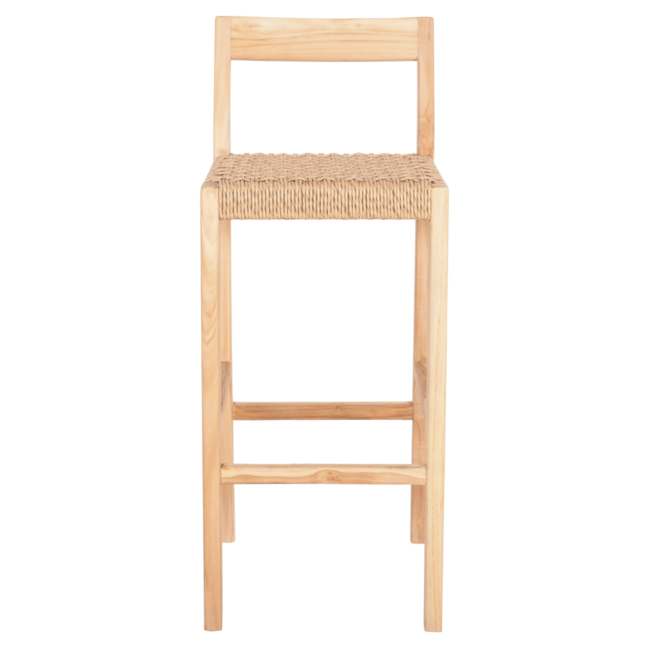 BAR STOOL WITH BACKREST PLERED HM6129 TEAK WOOD and VIRO ROPE 40x45x100Hcm. [3]