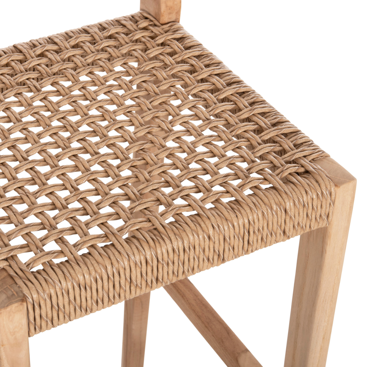 BAR STOOL WITH BACKREST PLERED HM6129 TEAK WOOD and VIRO ROPE 40x45x100Hcm. [8]