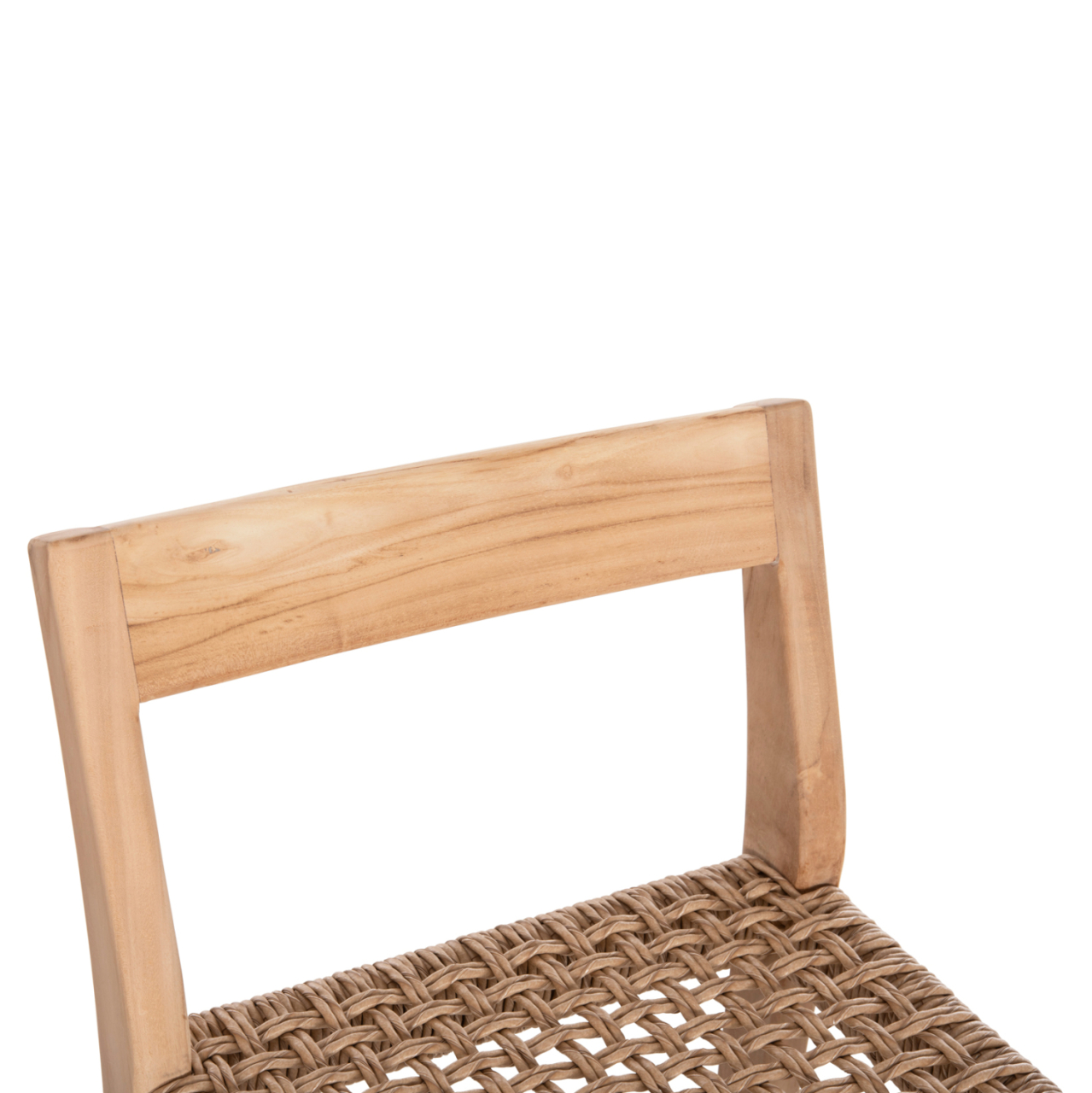BAR STOOL WITH BACKREST PLERED HM6129 TEAK WOOD and VIRO ROPE 40x45x100Hcm. [7]