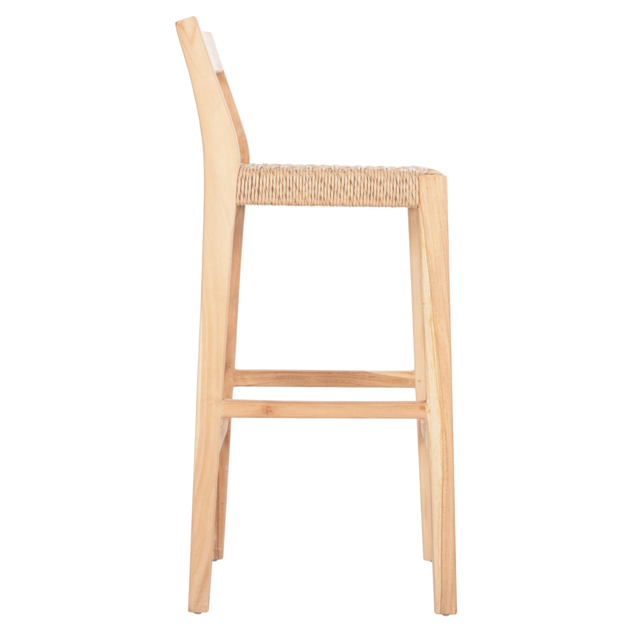 BAR STOOL WITH BACKREST PLERED HM6129 TEAK WOOD and VIRO ROPE 40x45x100Hcm. [4]