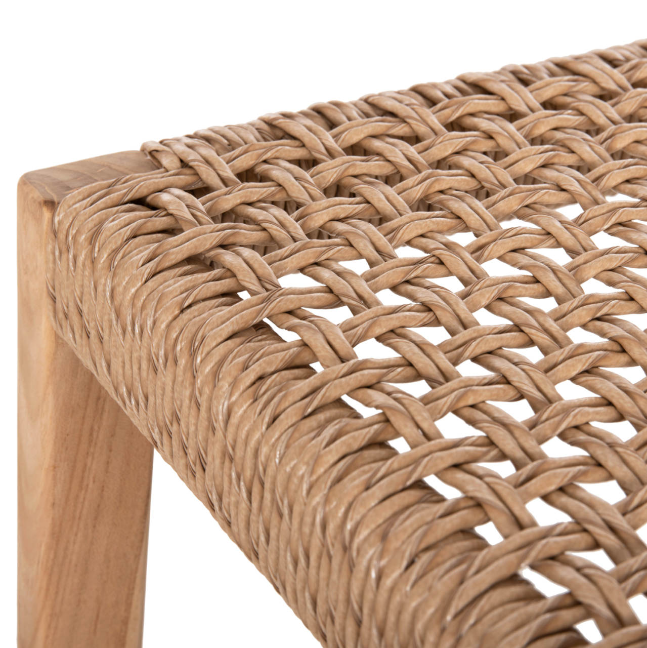 BAR STOOL WITH BACKREST PLERED HM6129 TEAK WOOD and VIRO ROPE 40x45x100Hcm. [9]