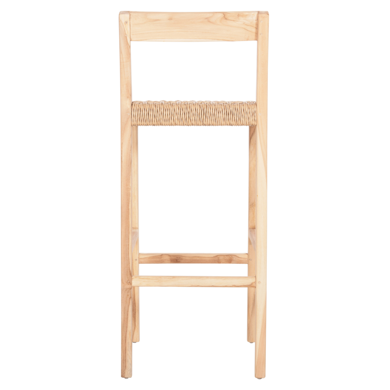 BAR STOOL WITH BACKREST PLERED HM6129 TEAK WOOD and VIRO ROPE 40x45x100Hcm. [6]