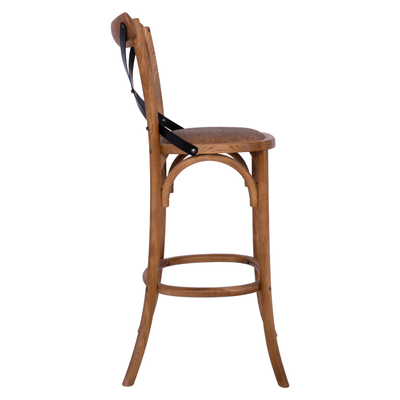 Bar Stool Wooden Forenza HM8304 Metallic with crossed back 50x58x113 cm [4]