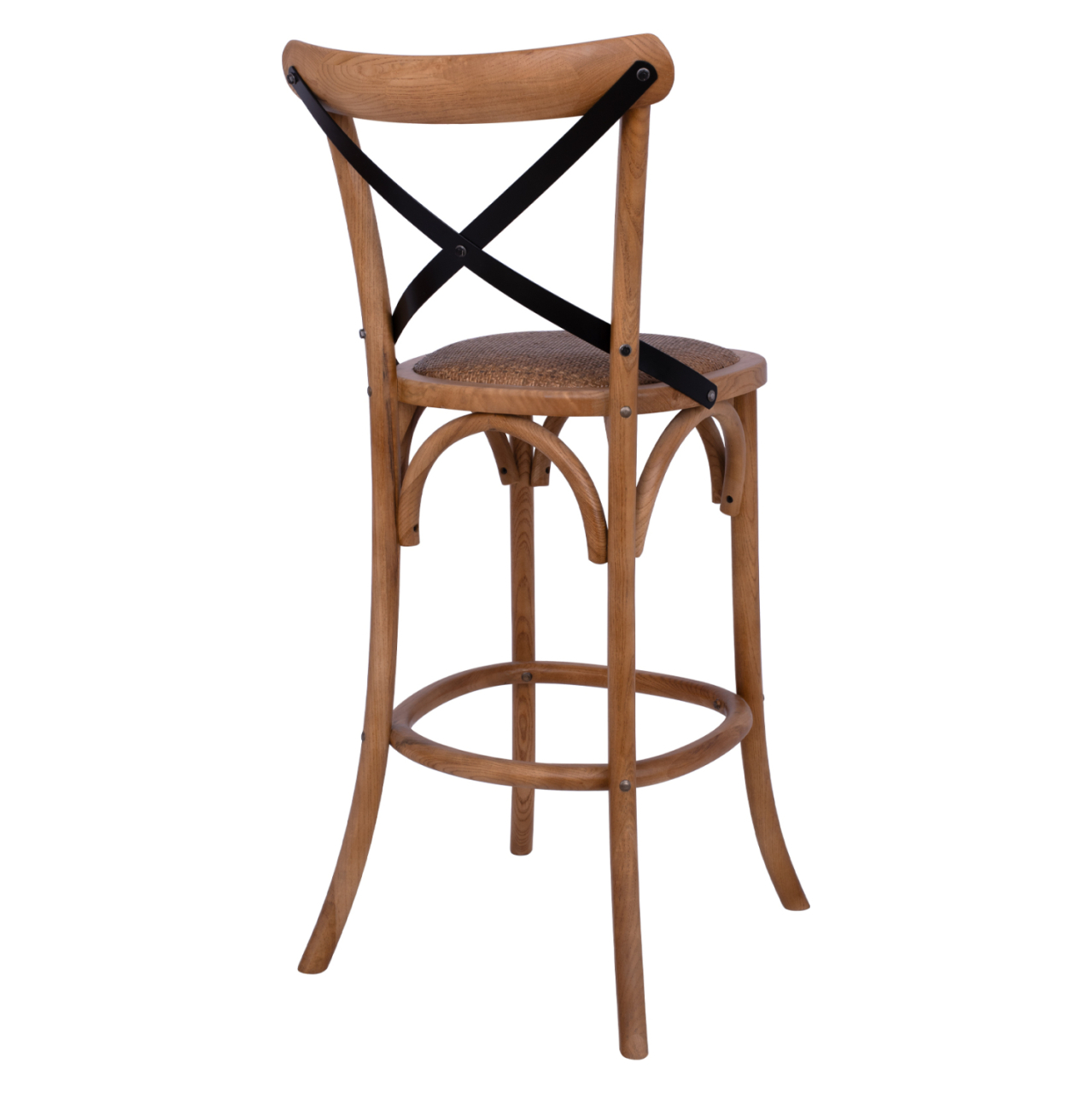Bar Stool Wooden Forenza HM8304 Metallic with crossed back 50x58x113 cm [5]