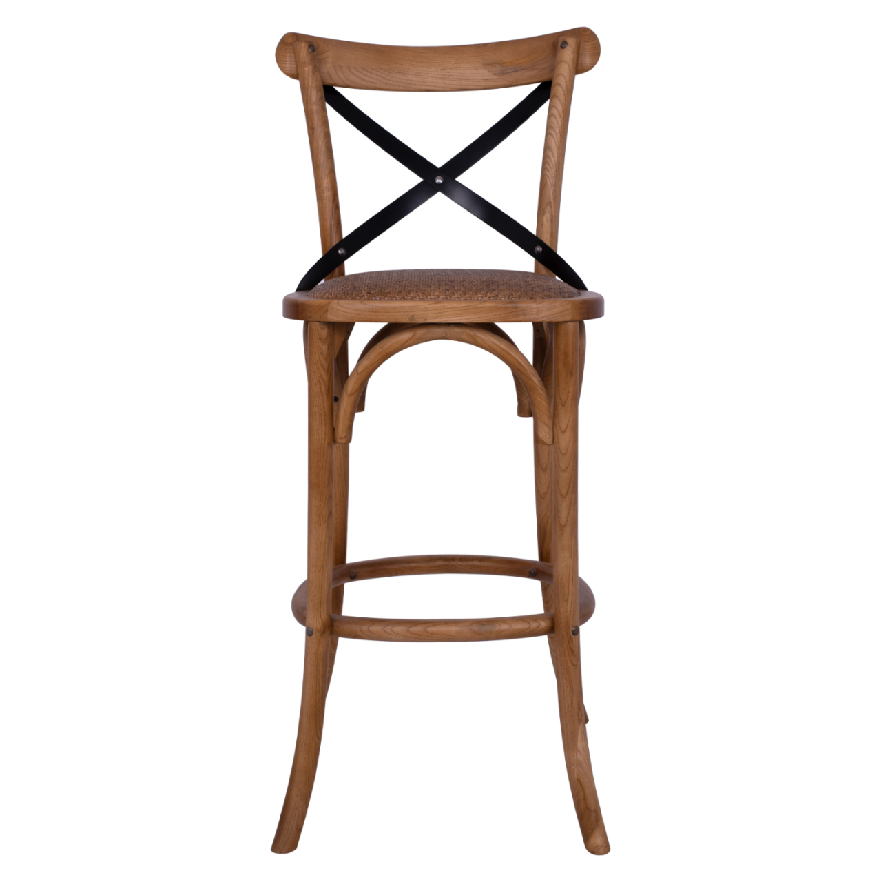 Bar Stool Wooden Forenza HM8304 Metallic with crossed back 50x58x113 cm [3]