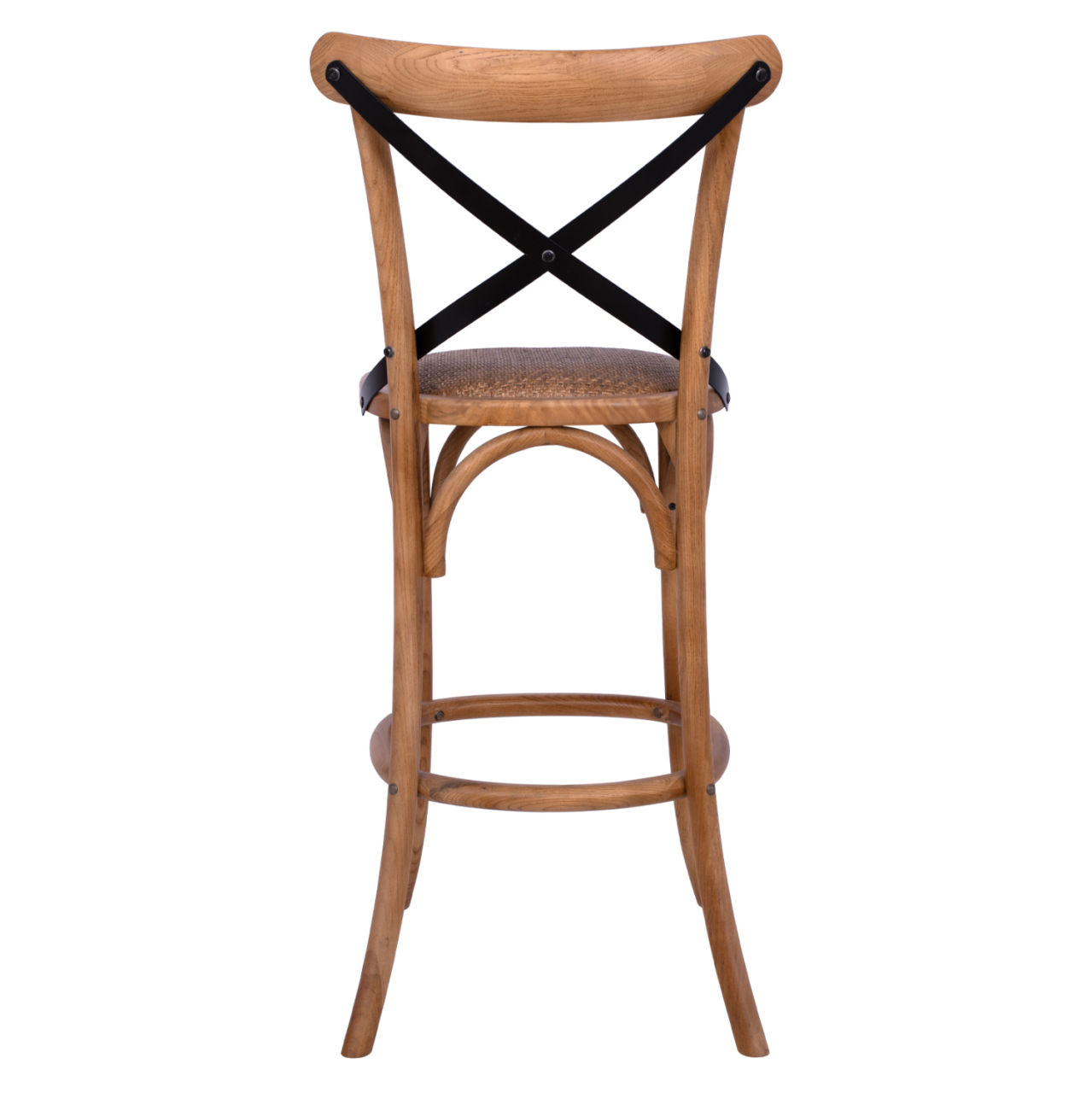 Bar Stool Wooden Forenza HM8304 Metallic with crossed back 50x58x113 cm [6]