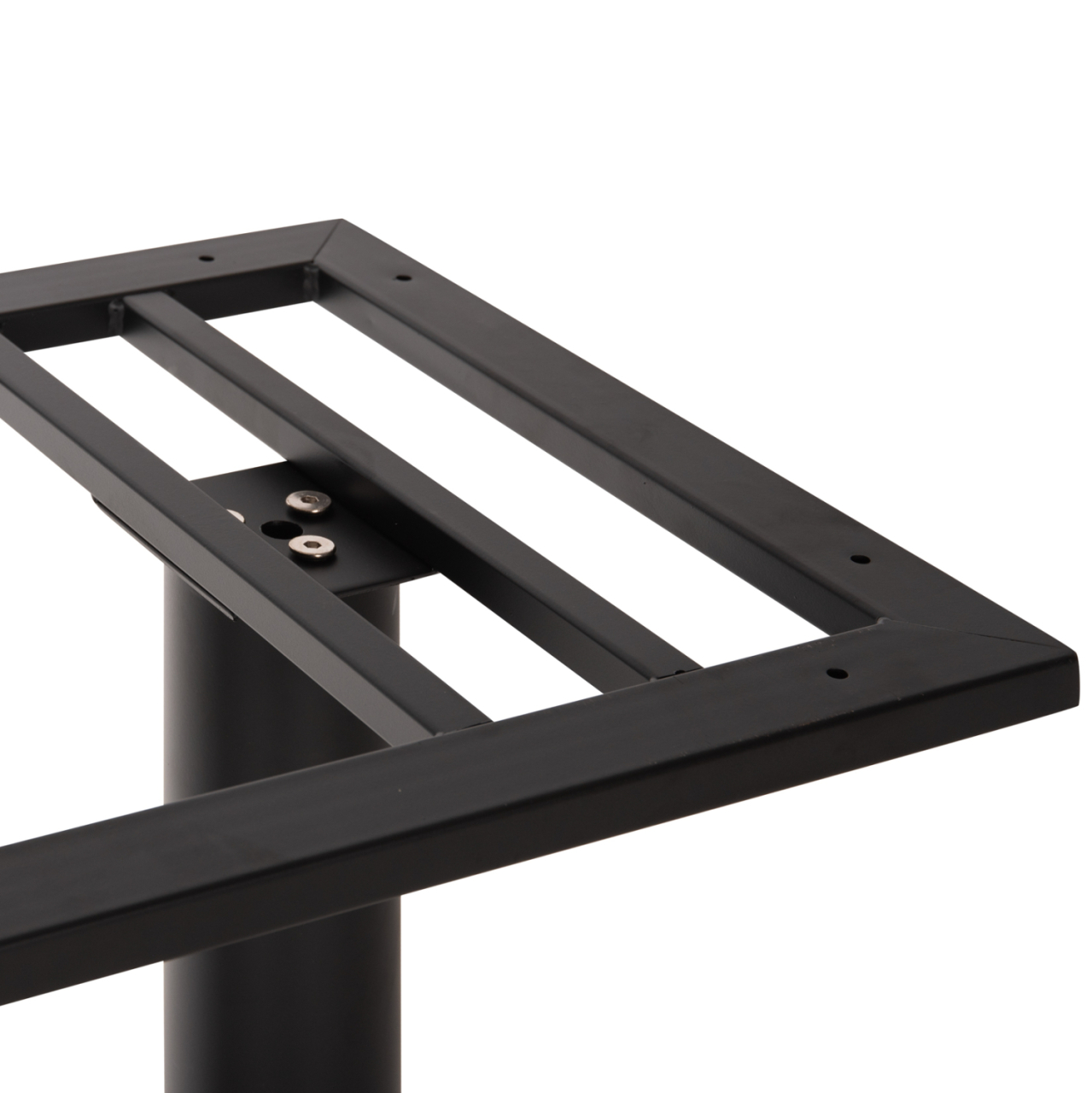 BAR TABLE BASE HM478.01 MEDIUM HEIGHT MATTE BLACK METAL 2-PILLAR 40Χ80Χ90Hcm. [4]