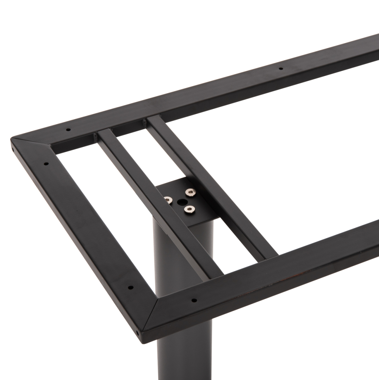 BAR TABLE BASE HM478.20 MEDIUM HEIGHT MATTE GREY METAL 2-PILLAR 40Χ80Χ90Hcm. [4]