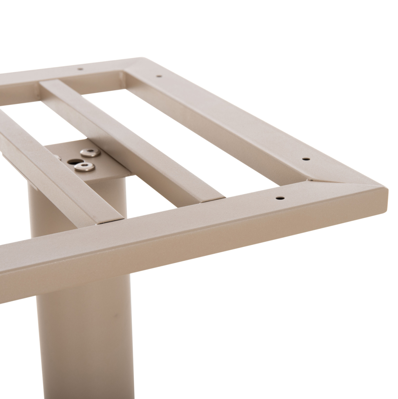 BAR TABLE BASE MED.HEIGHT 2-COLUMN HM478.25 METAL IN CAPPUCCINO MATTE 80x40x90Hcm. [8]