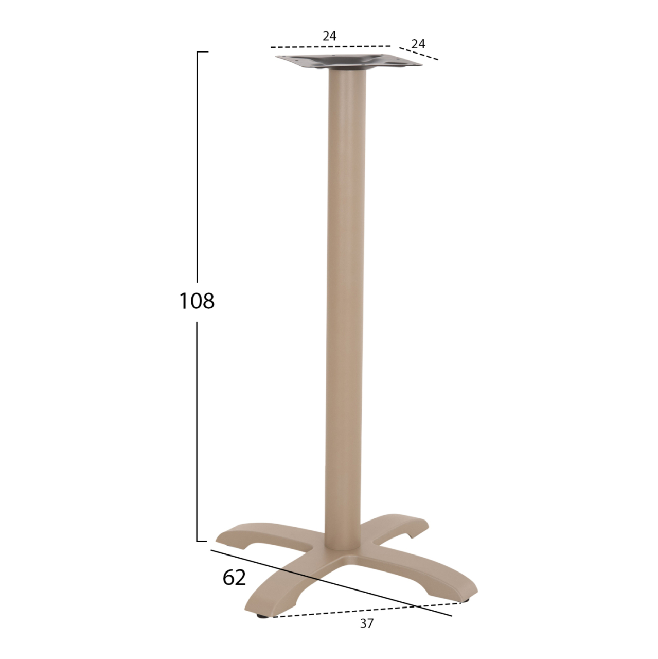 BAR TABLE BASE METAL/CAST IRON HM417.25 CAPPUCCINO 62x62x108Ηcm [2]