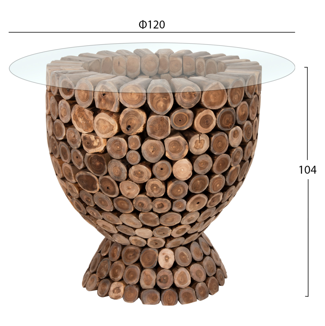 BAR TABLE ROUND LEEROY HM9806 TEAK WOOD PIECES Φ120x104Hcm. [2]
