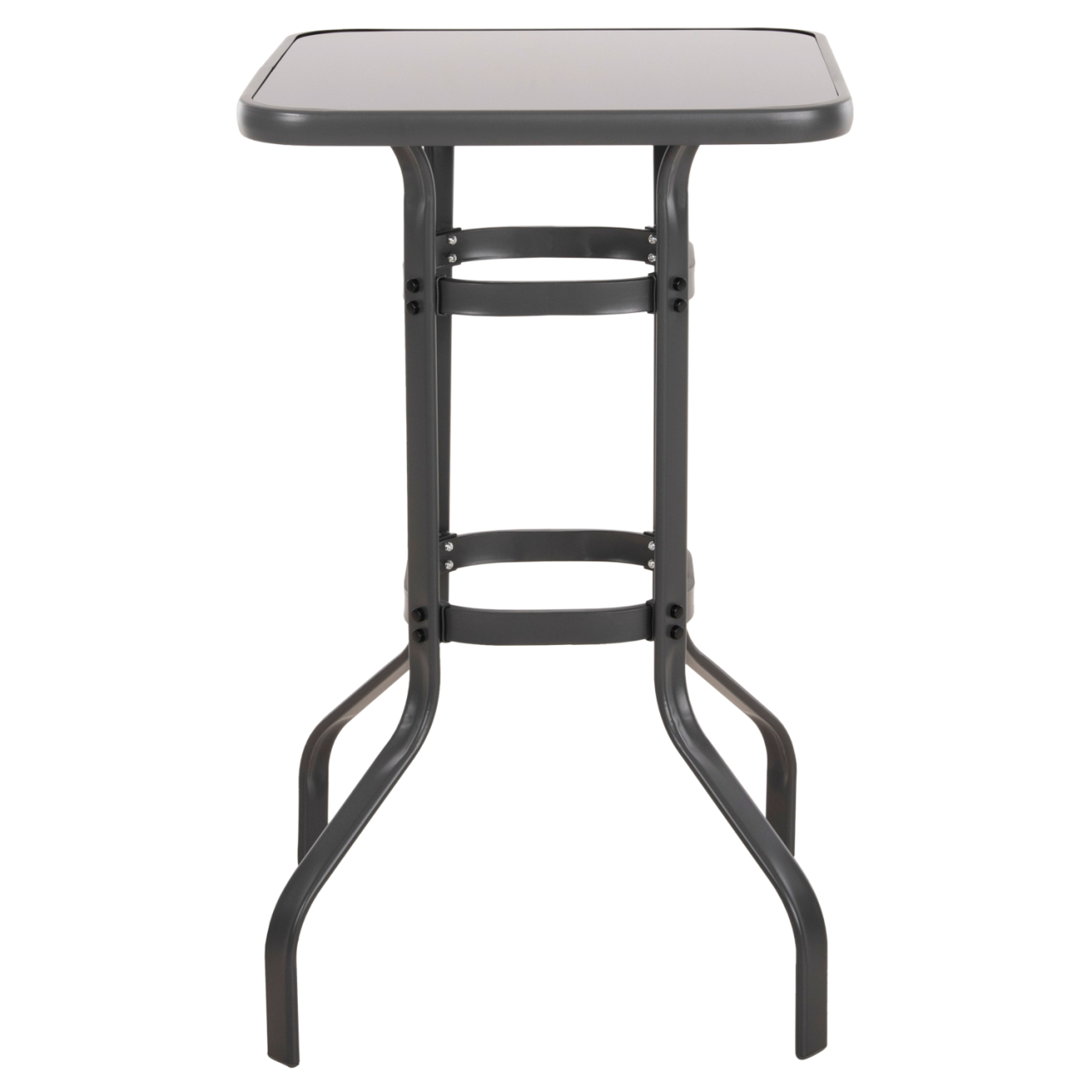BAR TABLE SQUARE FIGGY HM6066.01 METALLIC GREY-TEMPERED GLASS 60x60x100Hcm. [3]