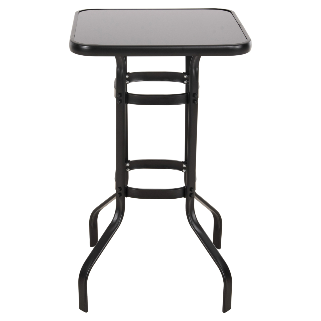 BAR TABLE SQUARE FIGGY HM6066.03 METALLIC BLACK-TEMPERED GLASS 60x60x100Hcm. [3]