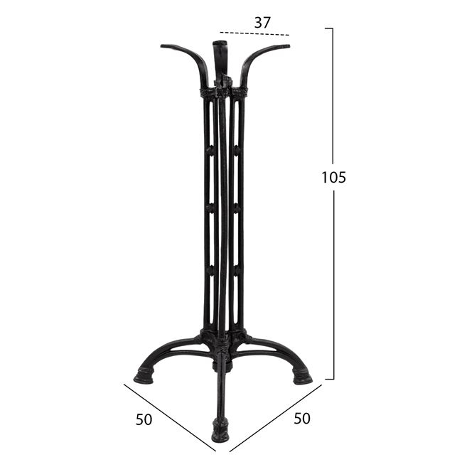 Base Bar from cast iron HM446 3legs in black color 50x50x105 [2]