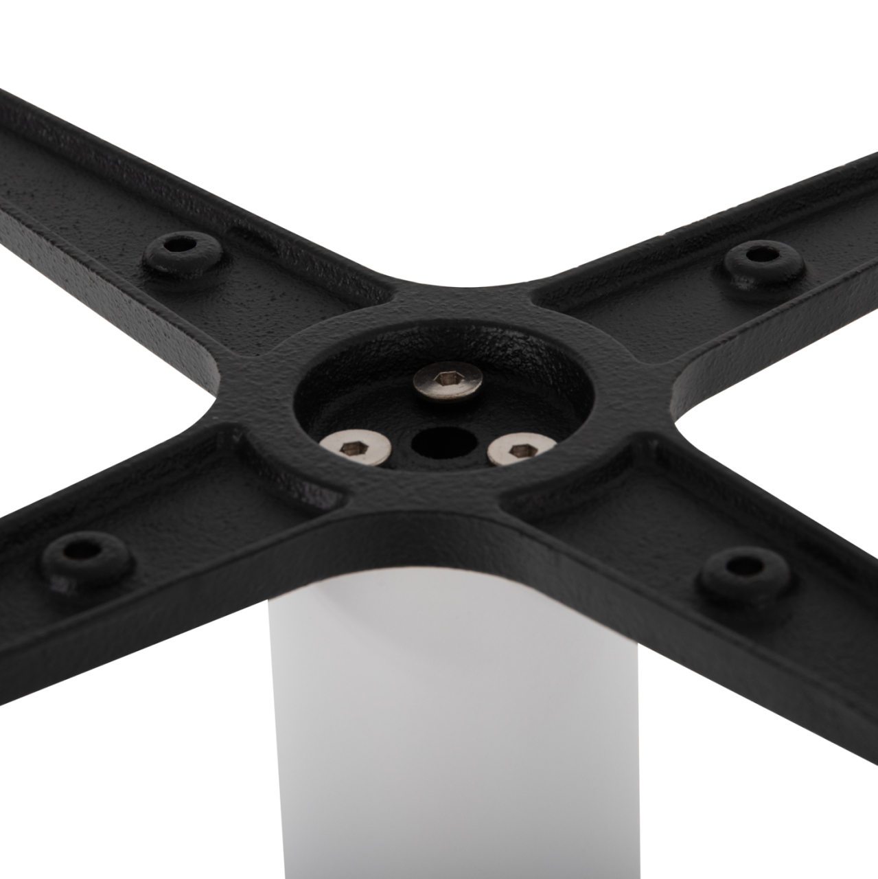 BASE FOR BAR TABLE HM439.02 METAL IN WHITE MATTE WITH HEIGHT ADJUSTERS 46Χ46Χ108Hcm. [6]