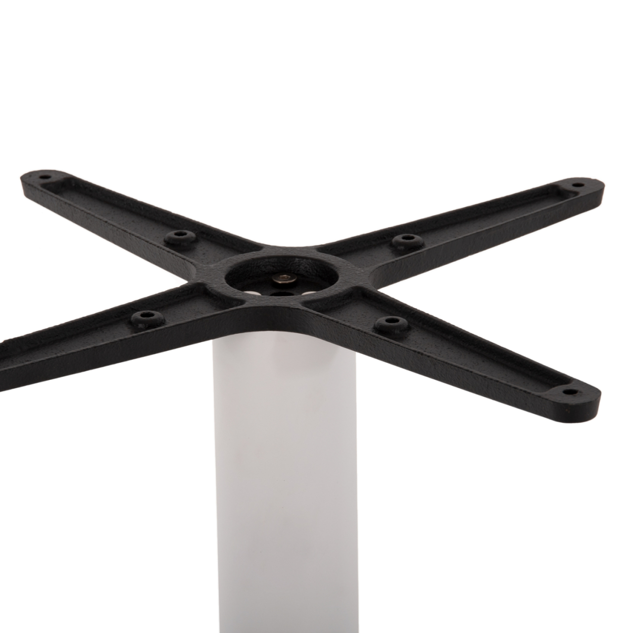 BASE FOR BAR TABLE HM474.02 MEDIUM HEIGHT-MATTE WHITE METAL-HEIGHT ADJUSTERS-CROSS 46Χ46cm 45Χ45Χ94Hcm [4]