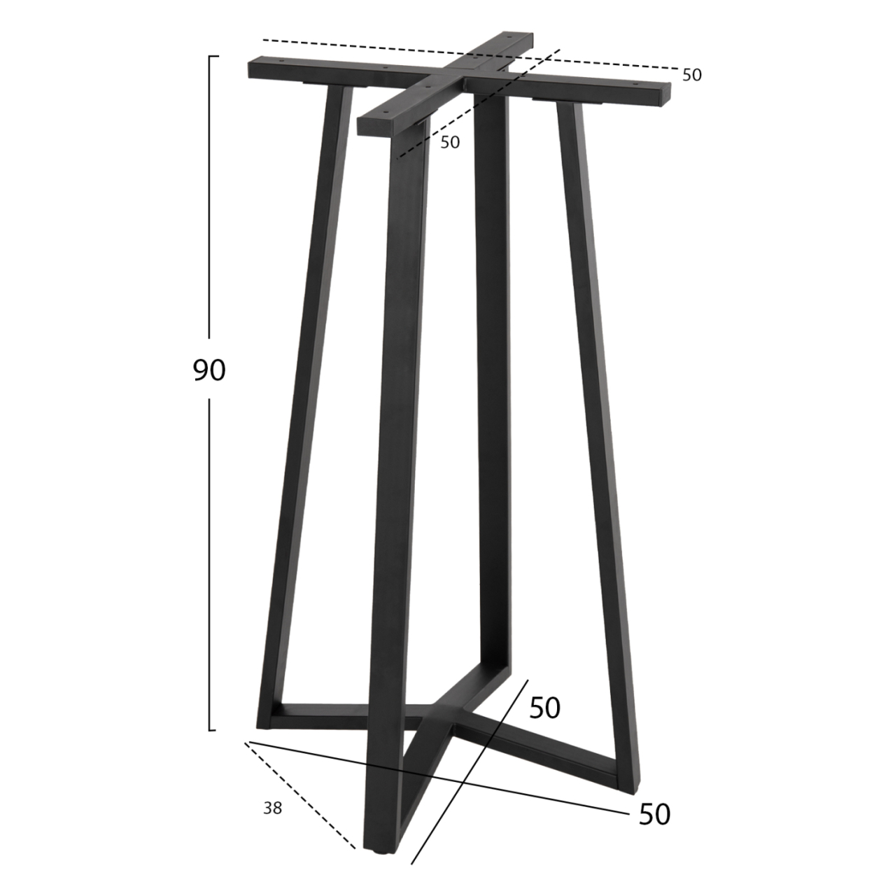 BASE FOR BAR TABLE HM477.01 MEDIUM HEIGHT BLACK METAL 50x50x90Hcm. [2]