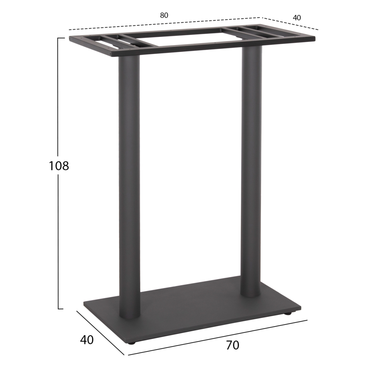BASE FOR BAR TABLE HM480.20 TWO LEGS-METAL IN GREY COLOR 80x40x108Hcm. [2]