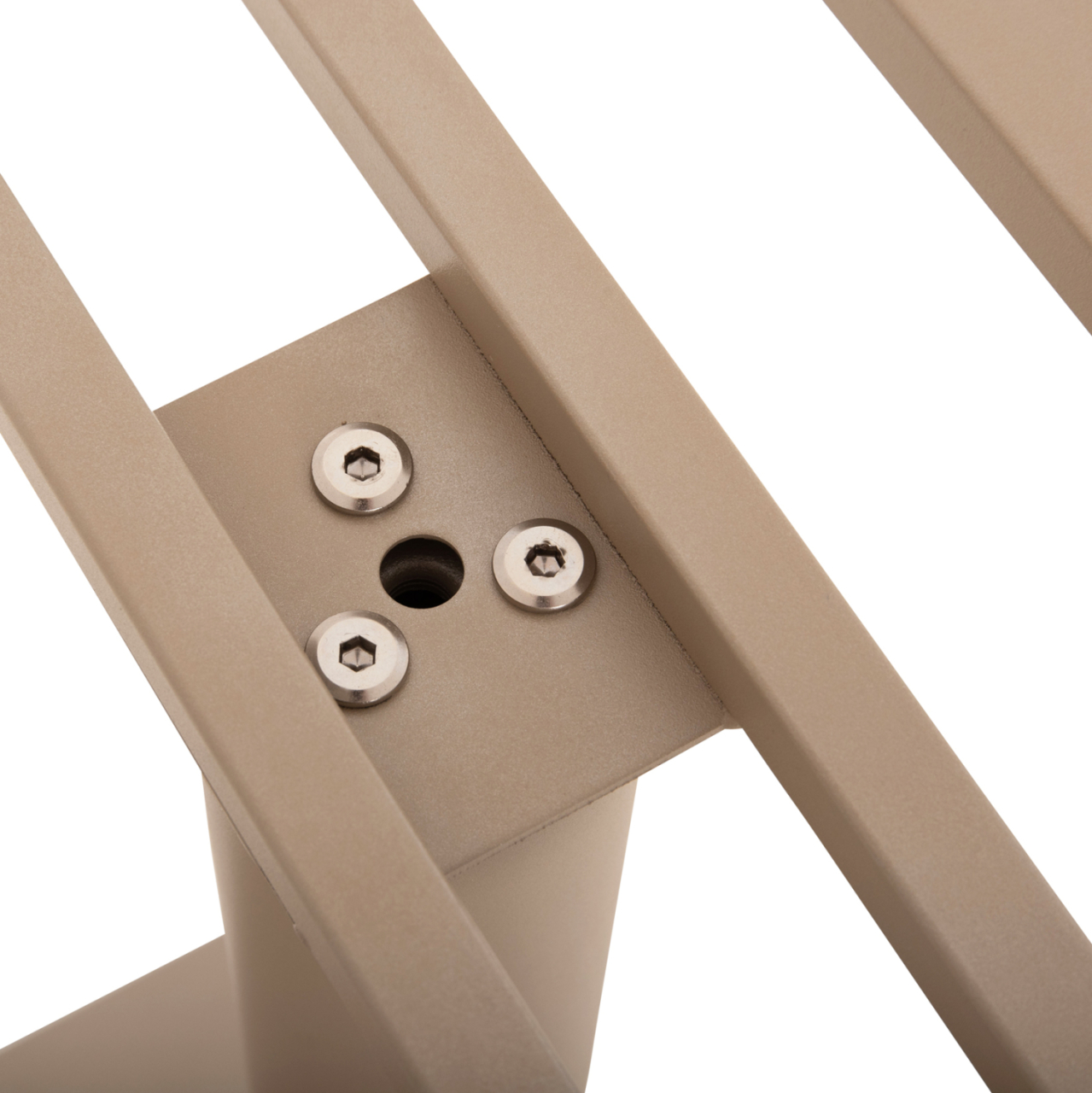 BASE FOR TABLE HM435.25 METAL DOUBLE IN MATTE CAPPUCCINO WITH HEIGHT ADJUSTERS 80Χ40Χ72Hcm. [8]