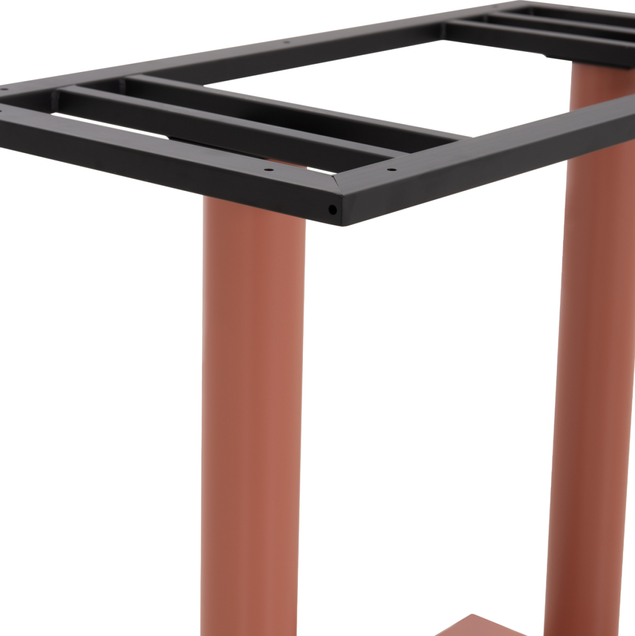 BASE FOR TABLE HM435.27 METAL DOUBLE IN TERRACOTTA COLOR WITH HEIGHT ADJUSTERS 80Χ40Χ72Hcm. [10]