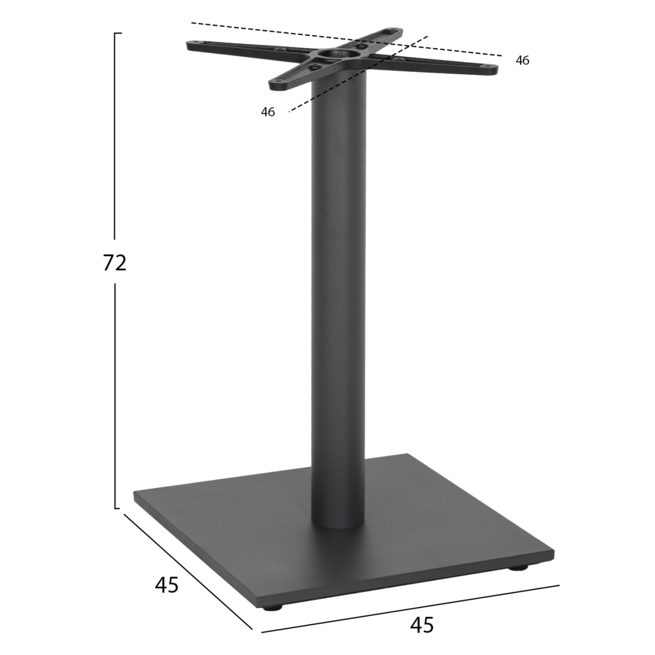 BASE FOR TABLE HM438.20 MATTE GREY METAL WITH HEIGHT ADJUSTERS 45Χ45Χ71.5Hcm. [2]