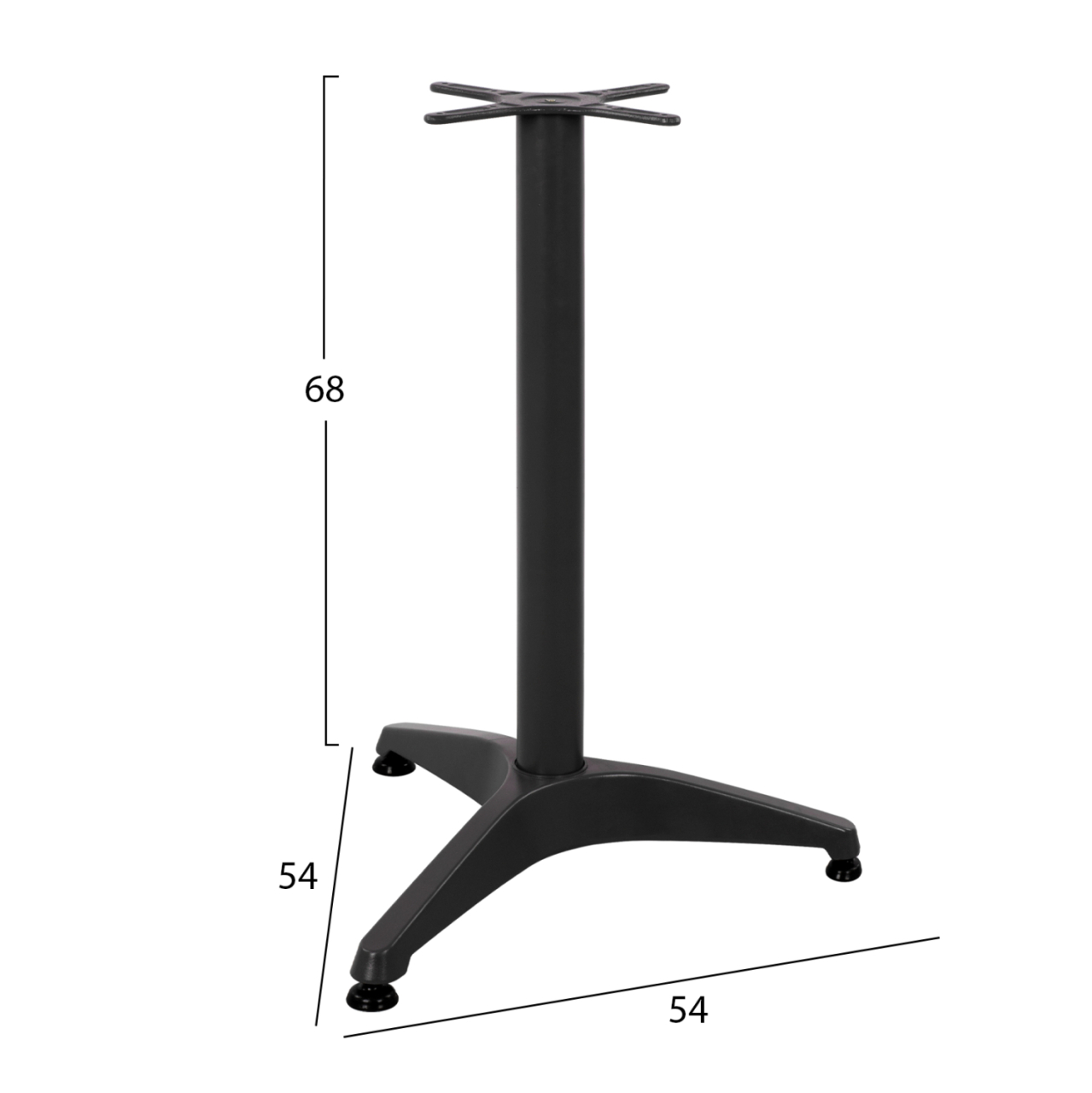 BASE FOR TABLE HM449.03 ALUMINUM IN BLACK-- CROSS 29x29cm.- LEG DIMENSIONS: 54x54x68Hcm. [2]